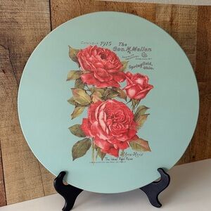 Vintage Inspired Floral Lazy Susan with Red Roses 🌹🌹🌹